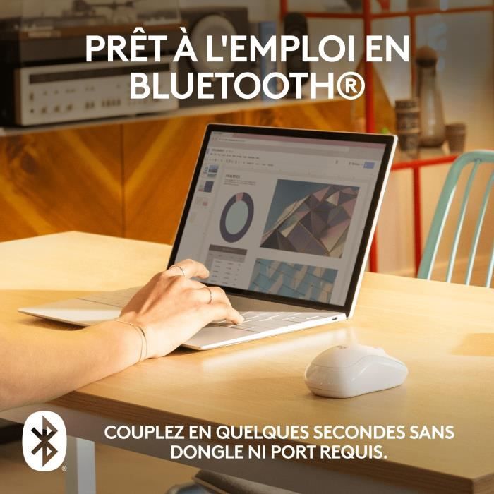 Logitech M240 Bluetooth mouse Bluetooth, wireless, compatto, portatile, fluido Follow -up - bianco