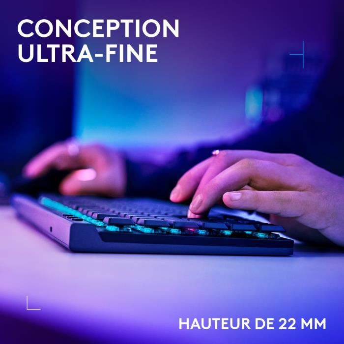 Tastiera da gioco - Wireless - Logitech G - G515 TKL Lightspeed - Tattile meccanica - RGB - AZERTY - Nera