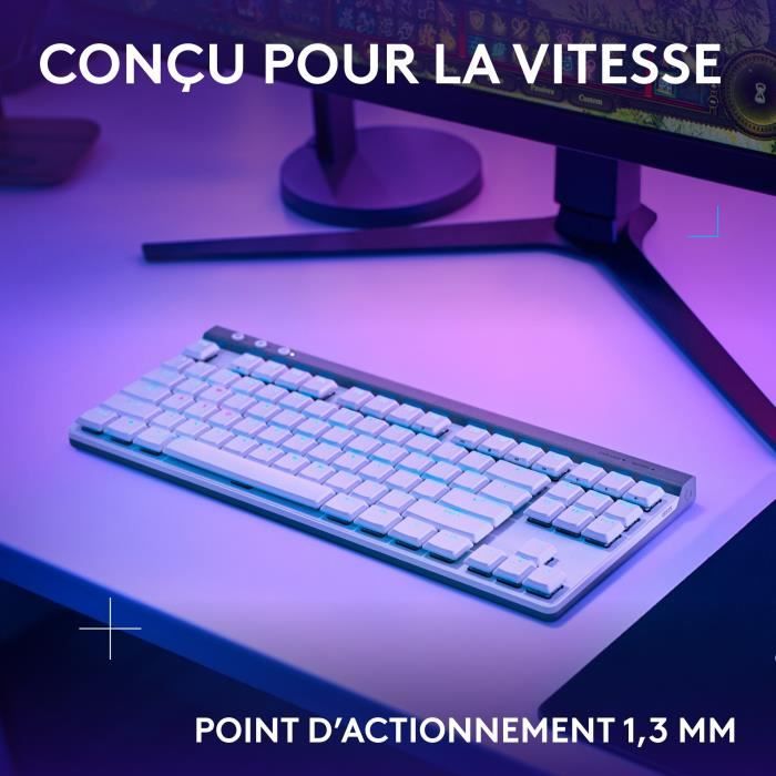 Tastiera da gioco - Wireless - Logitech G - G515 TKL Lightspeed - Tattile meccanica - RGB - AZERTY - Bianca