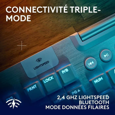 Tastiera da gioco - wireless - Logitech G - G915 X - Interruttore tattile - AZERTY - Bianca