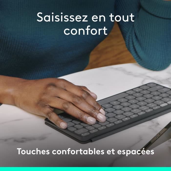 Tastiera portatile - Wireless - Logitech - Keys-To-Go 2 - per Tablet - AZERTY - Grafite