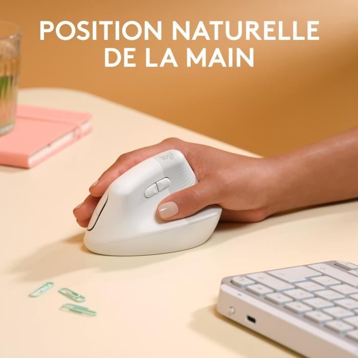 Logitech - solleva il mouse per Mac - ergonomico wireless - bianco