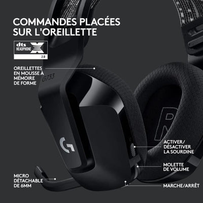 Cuffie da gioco - Wireless - LOGITECH G - G733 LIGHTSPEED - Nere