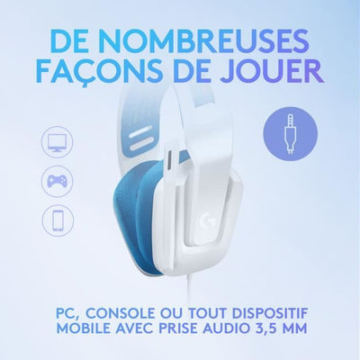 Cuffie GAMING - Leggere - LOGITECH G - G335 WIRED - BIANCHE - Certificate Discord