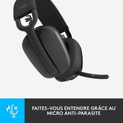 Logitech - Casco di ascolto wireless leggero con micro anti -noise di sfondo - Vibe 100 - Zona di grafite