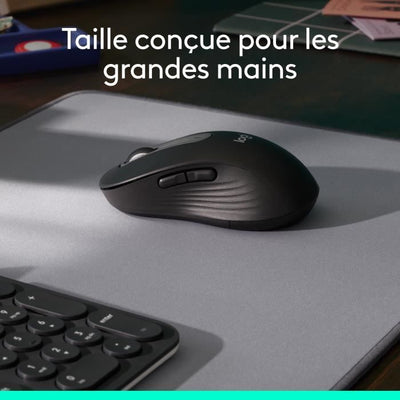 Mouse wireless Logitech Signature M650 L - Silenzioso di grandi dimensioni, Bluetooth, pulsanti programmabili - rosa