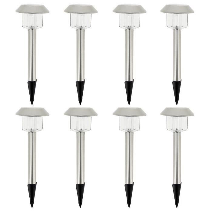 ALESIA Lotto di 8 fari solari - LED bianco freddo