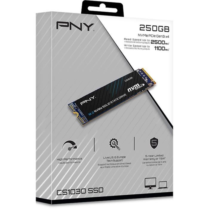 Unità a stato solido interna - PNY - CS1030 M.2 GEN3 - 250 GB - NVMe (M280CS1030-250-RB)