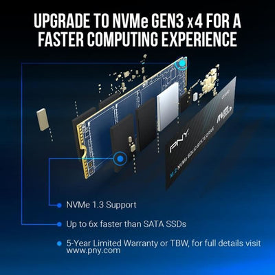 Unità a stato solido interna - PNY - CS1030 M.2 GEN3 - 250 GB - NVMe (M280CS1030-250-RB)