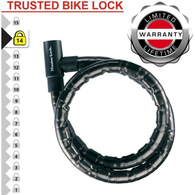 Lucchetto con cavo con chiave in acciaio Master Lock 8115EURDPS - Nero