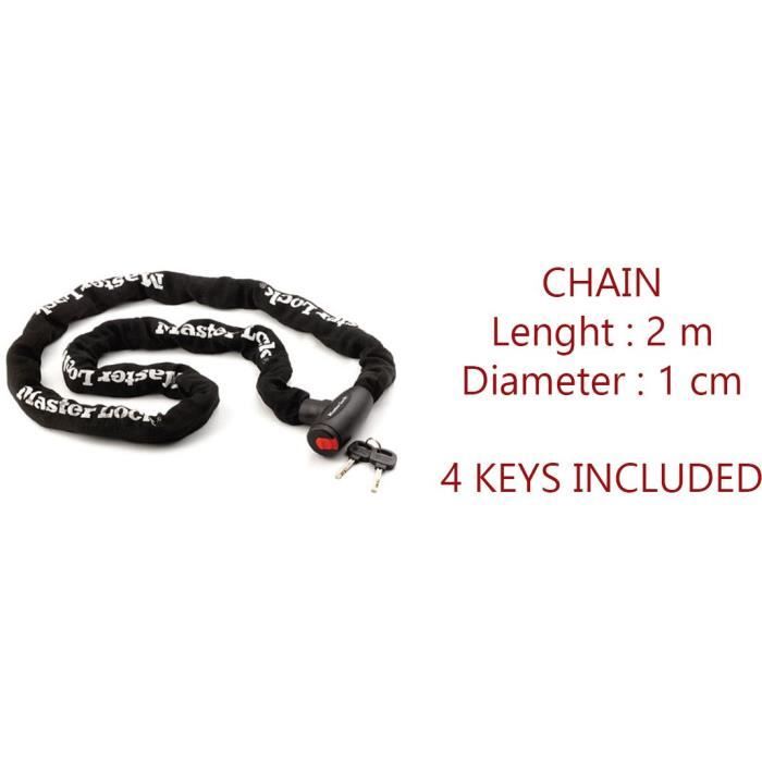 Catena Antifurto Moto MASTER LOCK - Catena da 2 m - Ideale per Moto e Scooter