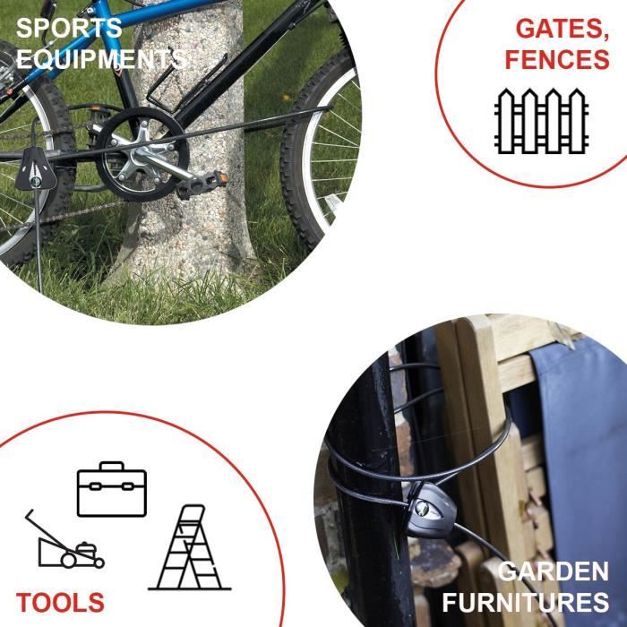 Master Lock 8417EURDPRO Cavo antifurto brevettato regolabile da 30 cm a 1,8 m