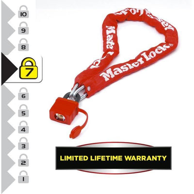 MASTER LOCK Catena antifurto per bici con lucchetto a chiave - Ideale per bici, bici elettriche, ATV e altro