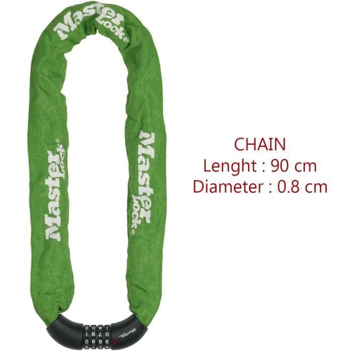 Catena antifurto per bici MASTER LOCK - Ideale per biciclette, bici elettriche, mountain bike e altro