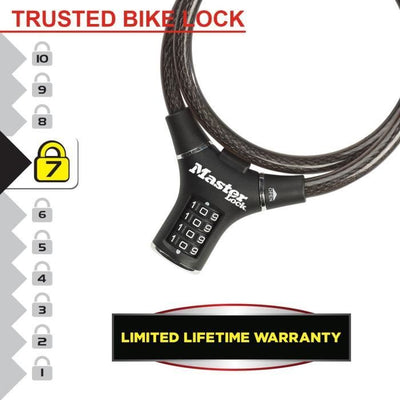 Antifurto per bicicletta - MASTER LOCK - 8229EURDPRO - Cavo da 90 cm - Nero - Acciaio intrecciato