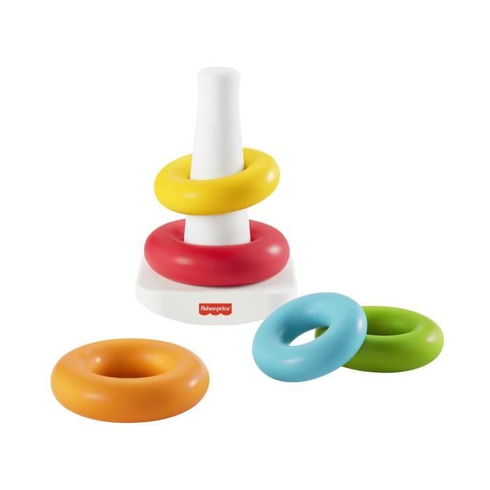 Anelli impilabili classici a piramide arcobaleno Fisher-Price in materiali a base vegetale - Giocattolo per l&