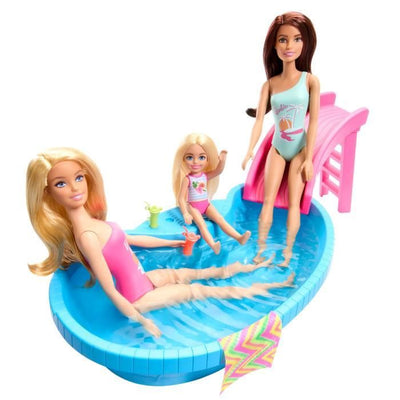 Barbie - Bambola e accessori - Scatola per bambole bionda con piscina
