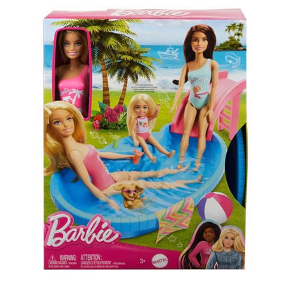 Barbie - Bambola e accessori - Scatola per bambole bionda con piscina