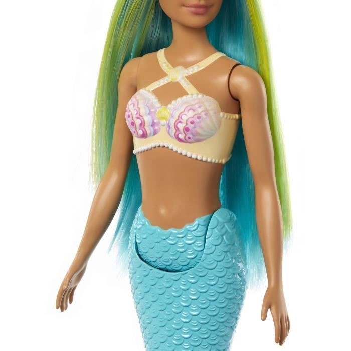 Barbie - Bambole sirena con capelli colorati, pinna e fascia per capelli