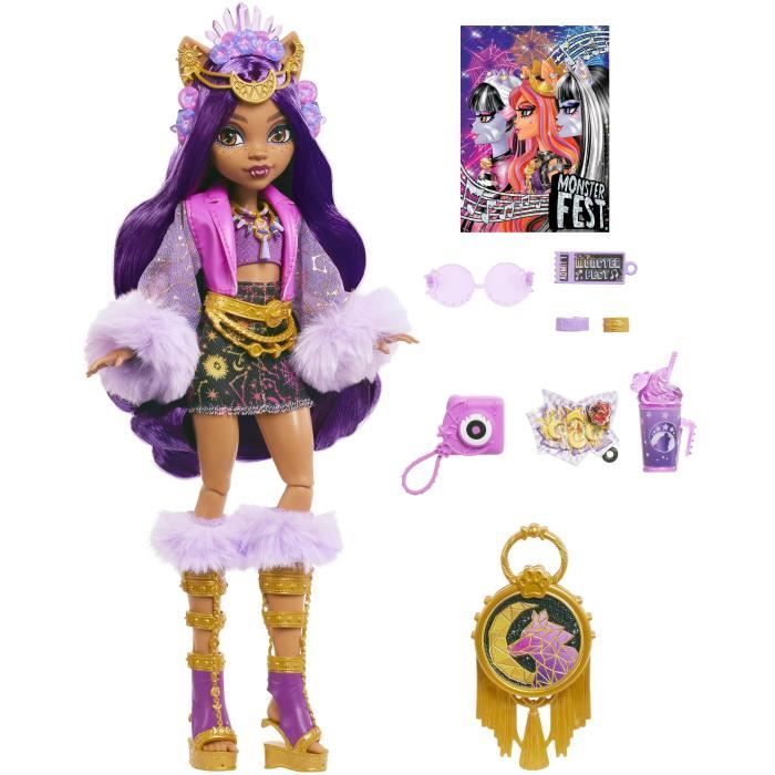 Bambola del lupo Monster High-Clawdeen con vestito Monster Fest HXH80