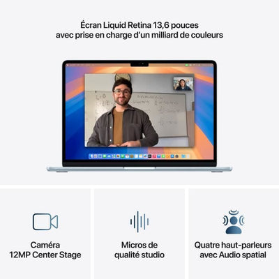 Apple - 13.6 MacBook Air M4 (2025) - 16 GB di RAM - 512 GB di spazio di archiviazione - CPU a 10 core - GPU a 10 core - Blu cielo