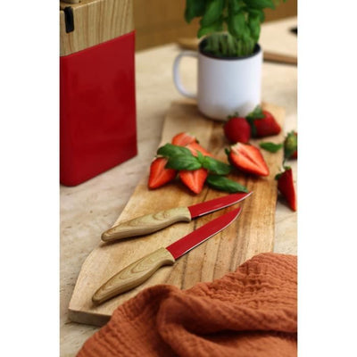 Ceppo portacoltelli 6 pezzi - MENASTYL - 5041061 - Lama in ceramica - Polipropilene - Magenta