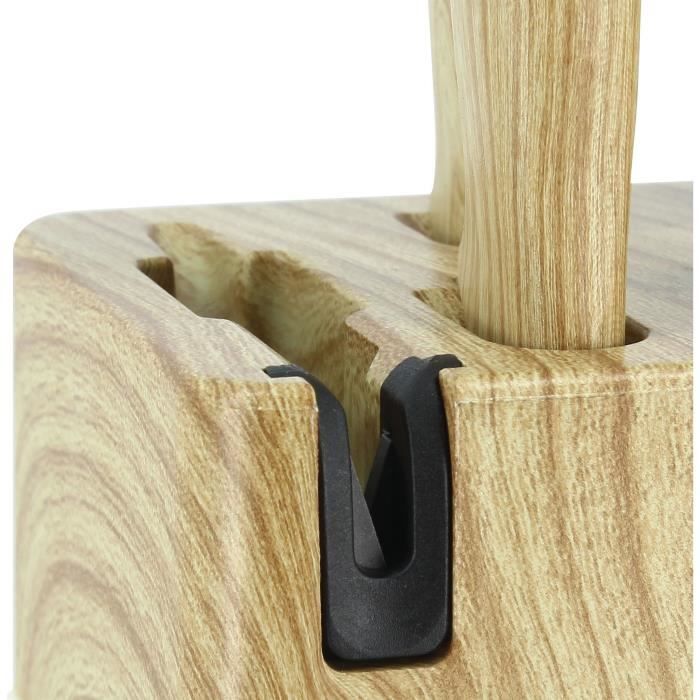 Ceppo portacoltelli 6 pezzi - MENASTYL - 5041064 - Lama in ceramica - Polipropilene - Nocciola