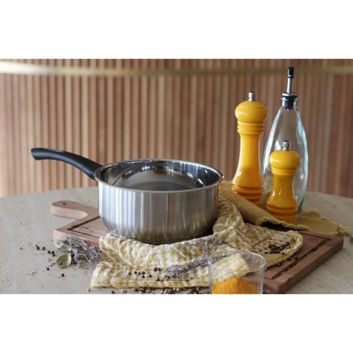 Casseruola - MENASTYL - 6020242 - Acciaio inox - 18 cm - Adatta a tutti i piani cottura, compresa l&