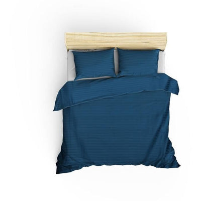 Completo letto - 1 copripiumino 220 x 240 cm + 2 federe 60 x 60 cm - 100% raso di cotone - Blu