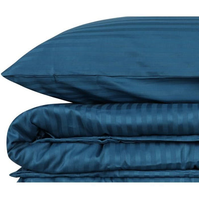 Completo letto - 1 copripiumino 220 x 240 cm + 2 federe 60 x 60 cm - 100% raso di cotone - Blu