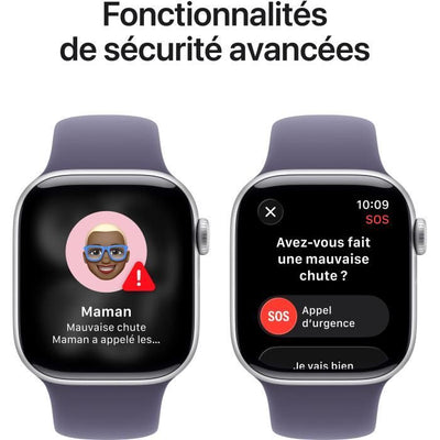 Apple Watch Series 11 GPS - 42 mm - Cassa in alluminio argento - Cinturino Sport viola nebbia - S/M