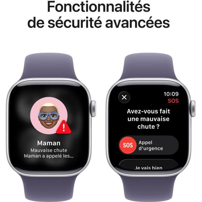 Apple Watch Series 11 GPS - 42 mm - Cassa in alluminio argento - Cinturino Sport viola nebbia - S/M