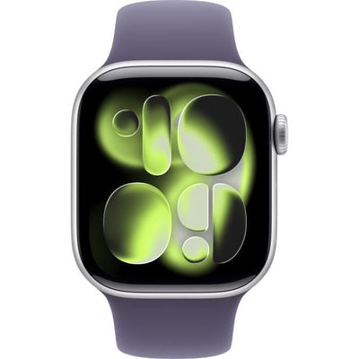 Apple Watch Series 11 GPS - 42 mm - Cassa in alluminio argento - Cinturino Sport viola nebbia - S/M
