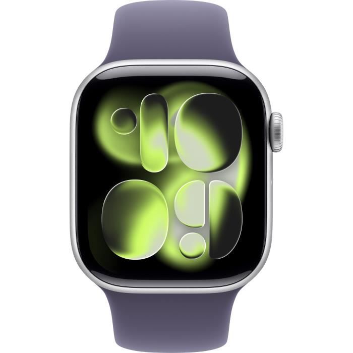 Apple Watch Series 11 GPS - 42 mm - Cassa in alluminio argento - Cinturino Sport viola nebbia - S/M