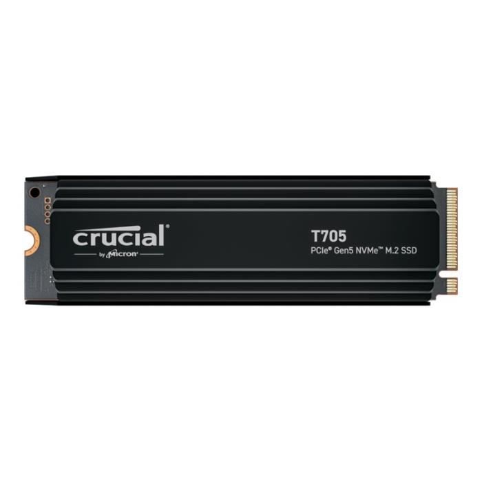SSD da gioco interno con dissipatore di calore Premium - CRUCIAL - SSD T705 da 2 TB PCIe Gen5 NVMe M.2 (2024) - CT2000T705SSD5