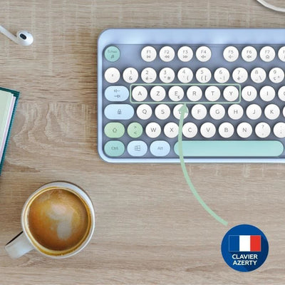 Combo tastiera + mouse wireless - MOBILITY LAB - Colore puro - Blu - Design ergonomico - Digitazione discreta