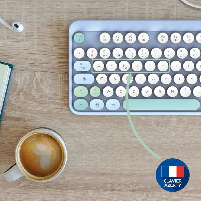 Combo tastiera + mouse wireless - MOBILITY LAB - Colore puro - Blu - Design ergonomico - Digitazione discreta