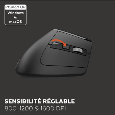 Mouse ergonomico - Wireless - MOBILITY LAB - ML314259 - Nero