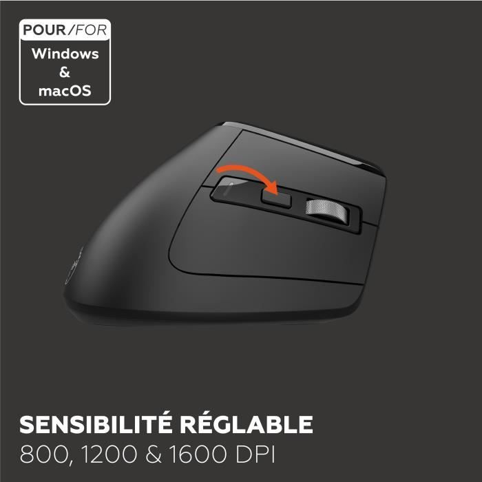 Mouse ergonomico - Wireless - MOBILITY LAB - ML314259 - Nero