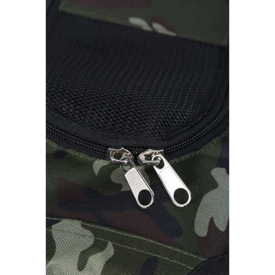 Borsa da trasporto - M PETS - REMIX 2 in 1 Camouflage & Orange - 41 x 28 x 28 cm - Pieghevole - Leggera - Cintura a pettorina