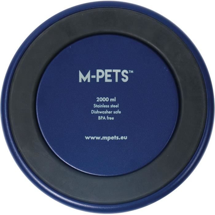Ciotola - M PETS - ESKIMO - Doppia parete 2 L - Blu - Acciaio inossidabile, antiscivolo, inodore, antiruggine, lavabile