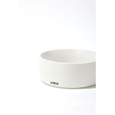 Ciotole in ceramica con supporto in bambù 2x350 ml - Mpets - OPERA - Bianco