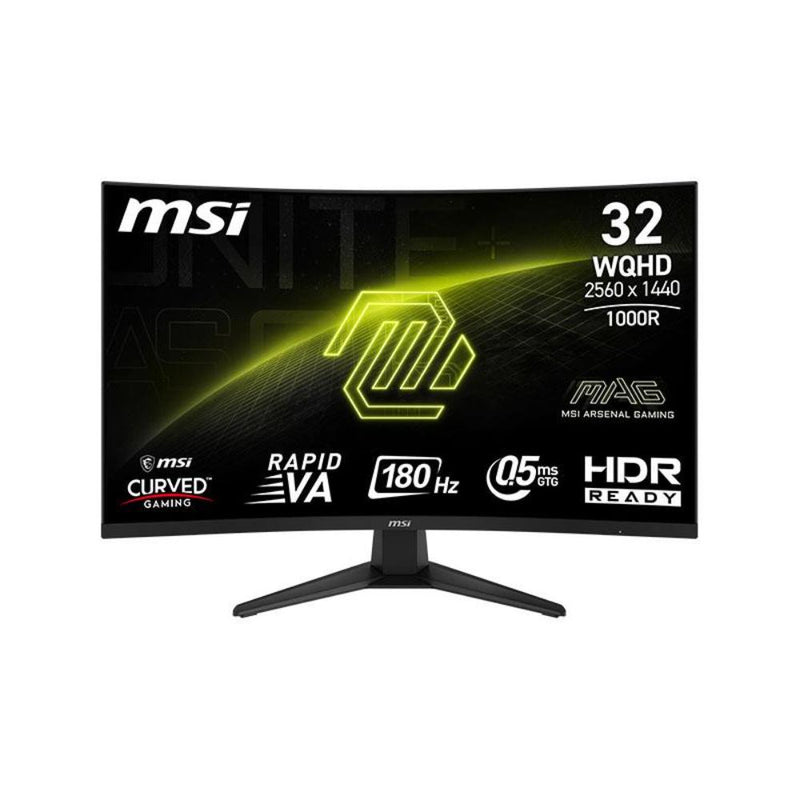 MSI monitor curvo 32 pollici Wide Quad HD 180Hz 0.5ms con HDMI e DisplayPort gaming MAG325CQF