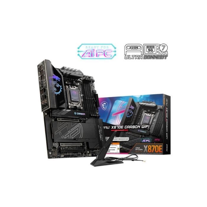Scheda madre - MSI - MPG X870E CARBON WIFI - Wi-Fi 7, 5G LAN, USB 40 Gb/s, LED RGB, PCIe aggiuntivo