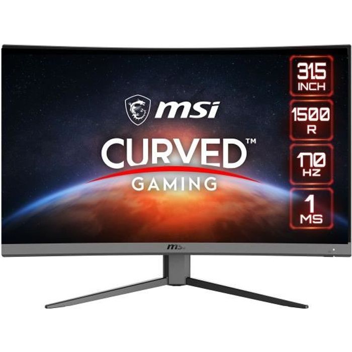 Monitor da gioco per PC - MSI - Optix G32CQ4 E2 - 31,5 VA FHD 1 ms - 170 Hz - 2 x HDMI(2.0) - 1 x DP (1.2a) - 1 x jack CC