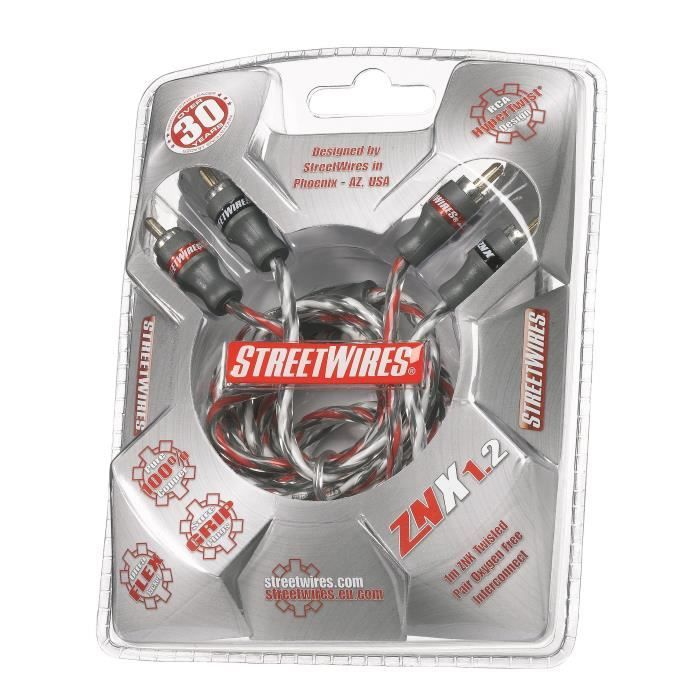 Cavo RCA 1 metro - MTX AUDIO - ZNX1.2 - ZeroNoise Stereo 100% - Rame HyperTwist UltraFlex simmetrico antiparassitario