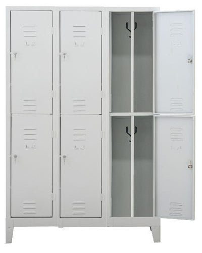 Armadio metallico multispogliatoio sovrapposto a norma ASL a 6 posti cm. 101x33x180h