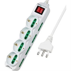 MULTIPRESA 12 POSTI MACH POWER 8*BIPASSO ITA 4*SCHUKO MP-3081