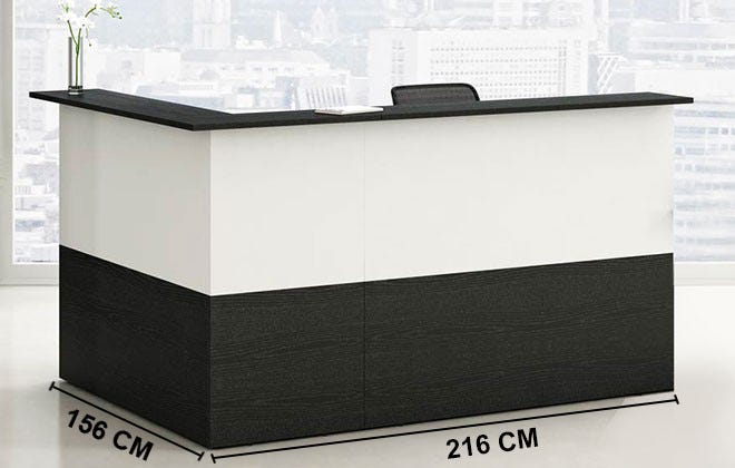 Composizione reception in melaminico da ufficio cm. 216x156x117h