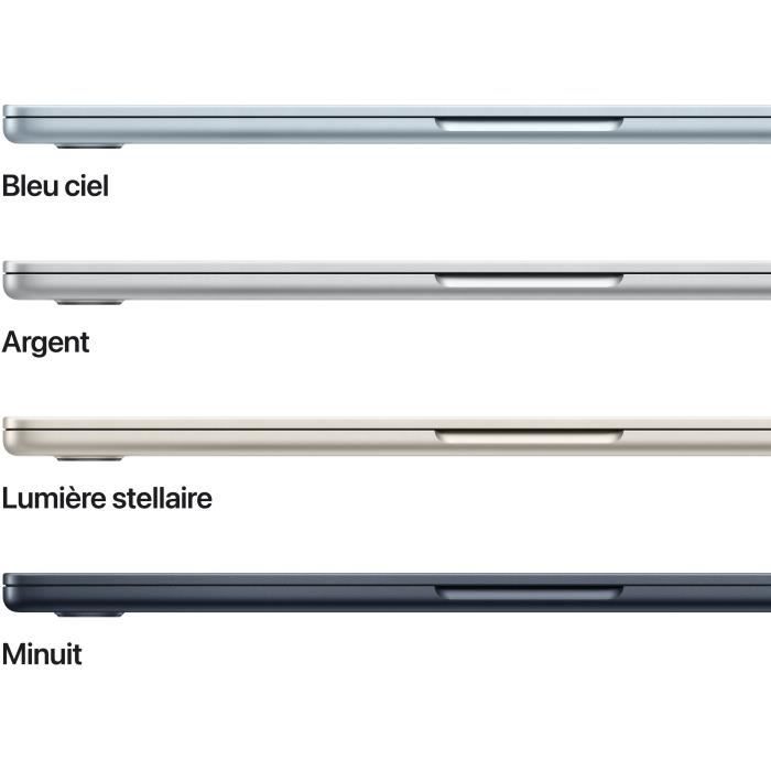 Apple - MacBook Air M4 (2025) da 13,6 pollici - 16 GB di RAM - 256 GB di spazio di archiviazione - CPU a 10 core - GPU a 8 core - Mezzanotte
